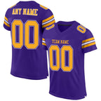 Custom Purple Gold-White Mesh Authentic Football Jersey photo 1
