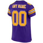 Custom Purple Gold-White Mesh Authentic Football Jersey photo 3