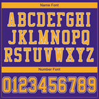 Custom Purple Gold-White Mesh Authentic Football Jersey photo 4
