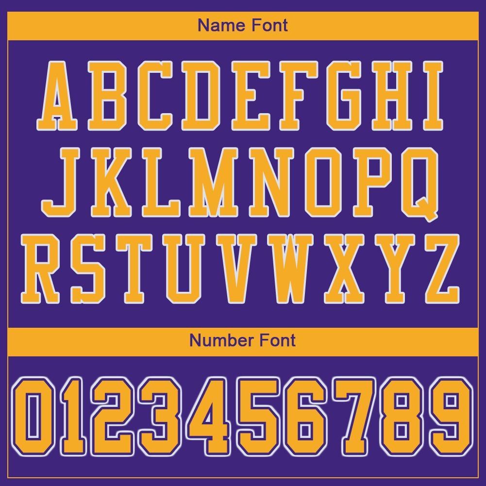 Custom Purple Gold-White Mesh Authentic Football Jersey photo 4