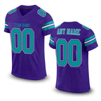 Custom Purple Aqua-White Mesh Authentic Football Jersey