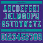 Custom Purple Aqua-White Mesh Authentic Football Jersey photo 4