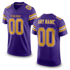 Custom Purple Old Gold-White Mesh Authentic Football Jersey