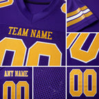 Custom Purple Old Gold-White Mesh Authentic Football Jersey detail
