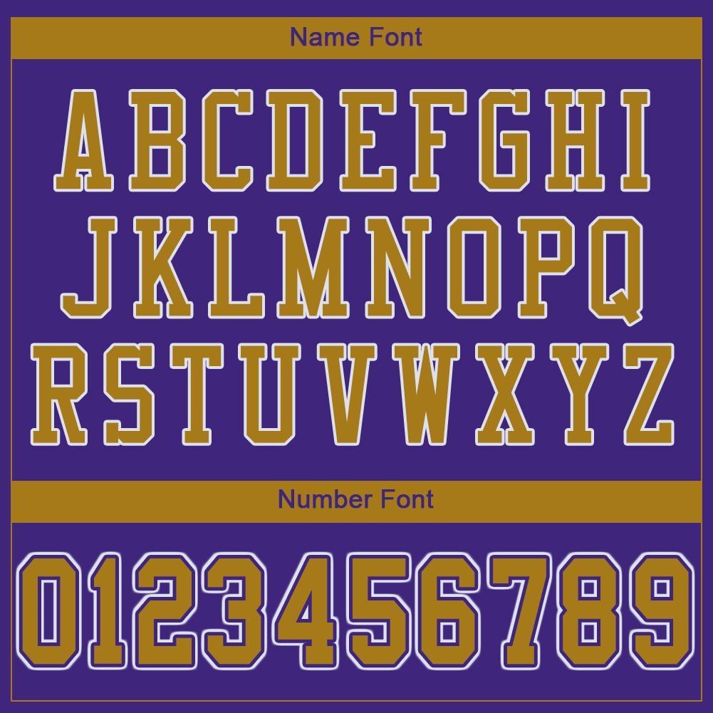 Custom Purple Old Gold-White Mesh Authentic Football Jersey photo 4