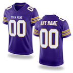 Custom Purple White-Old Gold Mesh Authentic Football Jersey