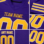 Custom Purple Gold-White Mesh Authentic Football Jersey detail