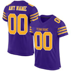 Custom Purple Gold-White Mesh Authentic Football Jersey photo 1