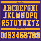 Custom Purple Gold-White Mesh Authentic Football Jersey photo 4
