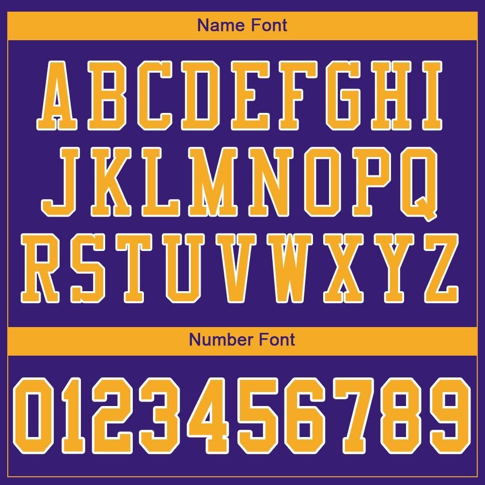Custom Purple Gold-White Mesh Authentic Football Jersey photo 4
