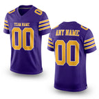 Custom Purple Old Gold-White Mesh Authentic Football Jersey
