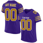 Custom Purple Old Gold-White Mesh Authentic Football Jersey photo 1
