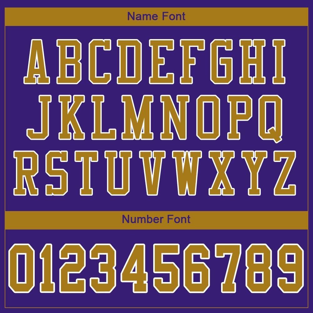 Custom Purple Old Gold-White Mesh Authentic Football Jersey photo 4