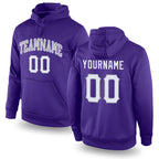 Custom Stitched Purple White-Gray Sports Pullover Sweatshirt Hoodie