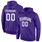 Custom Stitched Purple White-Gray Sports Pullover Sweatshirt Hoodie photo 1