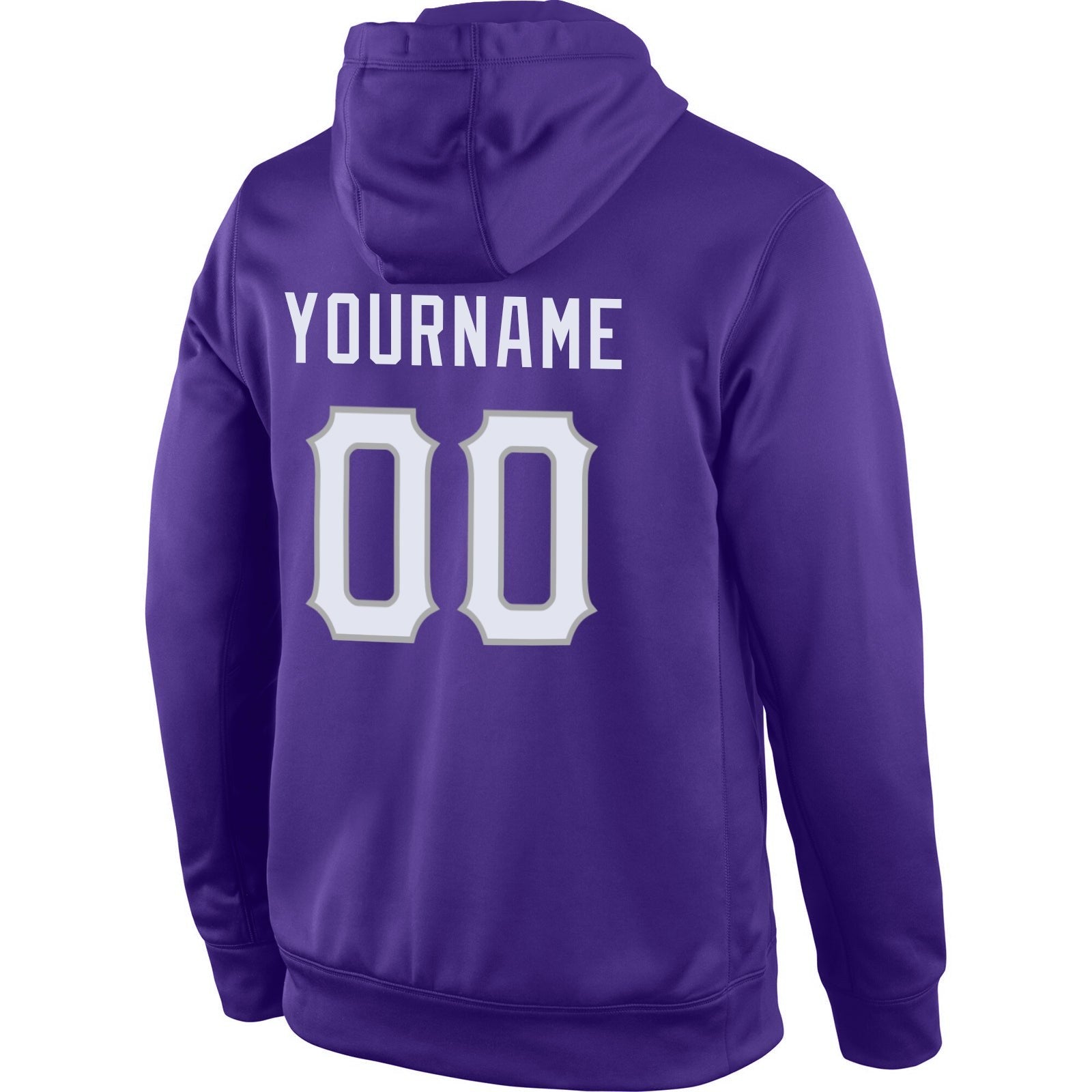 Custom Stitched Purple White-Gray Sports Pullover Sweatshirt Hoodie photo 3