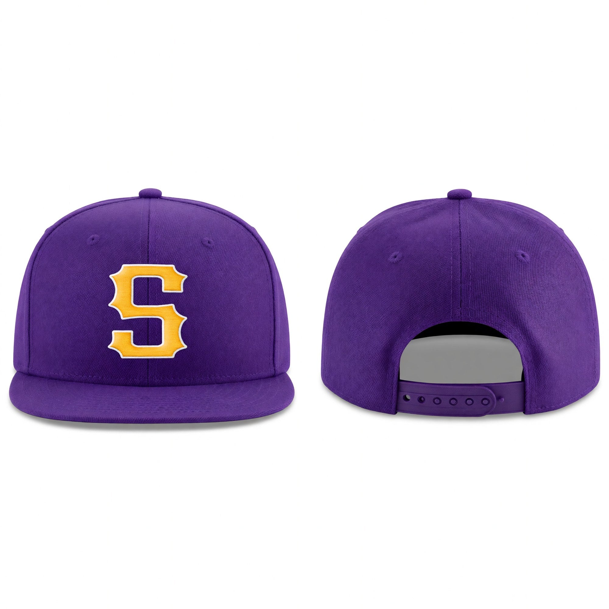 Custom Purple Gold-White Stitched Adjustable Snapback Hat