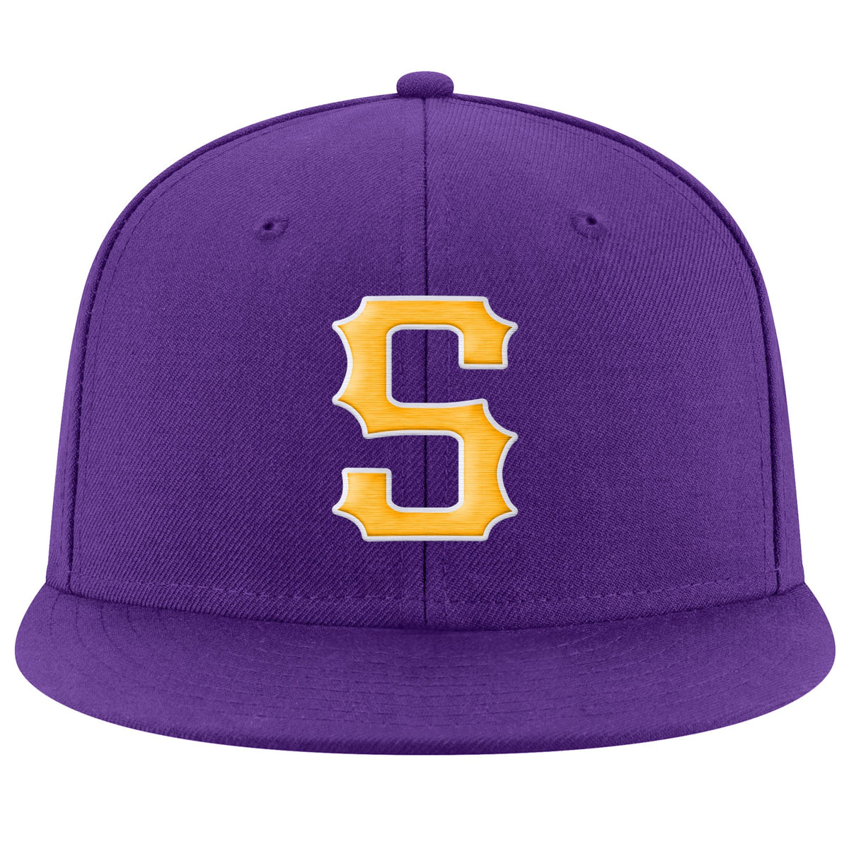 Custom Purple Gold-White Stitched Adjustable Snapback Hat photo 2