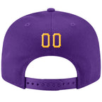 Custom Purple Gold-White Stitched Adjustable Snapback Hat photo 3