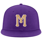 Custom Purple Old Gold-White Stitched Adjustable Snapback Hat photo 2