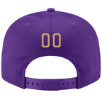 Custom Purple Old Gold-White Stitched Adjustable Snapback Hat photo 3