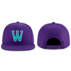 Custom Purple Aqua-White Stitched Adjustable Snapback Hat