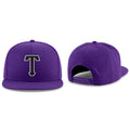 Custom Purple Black-White Stitched Adjustable Snapback Hat