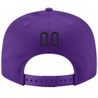 Custom Purple Black-White Stitched Adjustable Snapback Hat photo 3