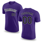 Custom Purple Black-Gray Performance T-Shirt