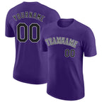 Custom Purple Black-Gray Performance T-Shirt photo 1