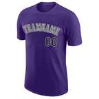 Custom Purple Black-Gray Performance T-Shirt photo 4