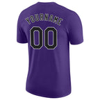 Custom Purple Black-Gray Performance T-Shirt photo 5