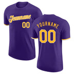 Custom Purple Gold-White Performance T-Shirt