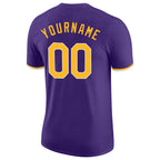 Custom Purple Gold-White Performance T-Shirt photo 5