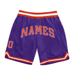 Custom Purple Orange-Gray Authentic Throwback Basketball Shorts photo 1