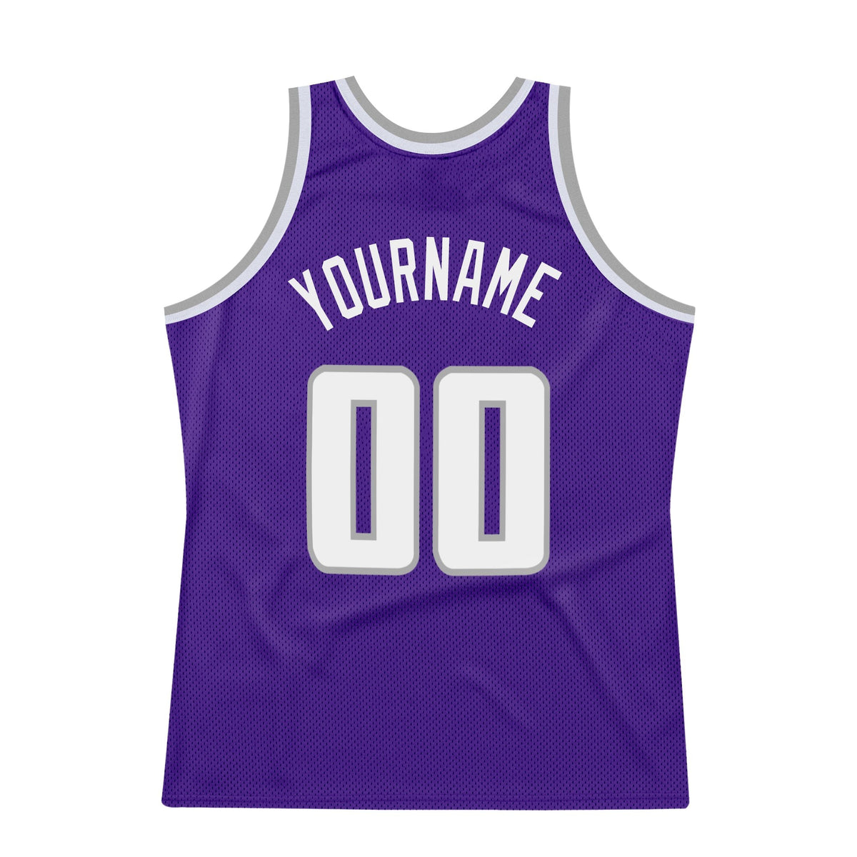 Custom Purple White-Gray Authentic Throwback Basketball Jersey photo 5