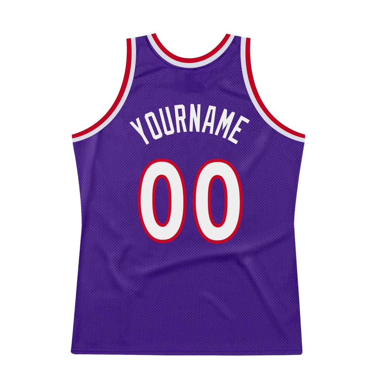 Custom Purple White-Red Authentic Throwback Basketball Jersey photo 5