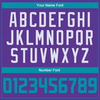Custom Purple Teal-White Authentic Throwback Basketball Jersey photo 3