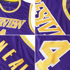Custom Purple Teal-White Authentic Throwback Basketball Jersey photo 4
