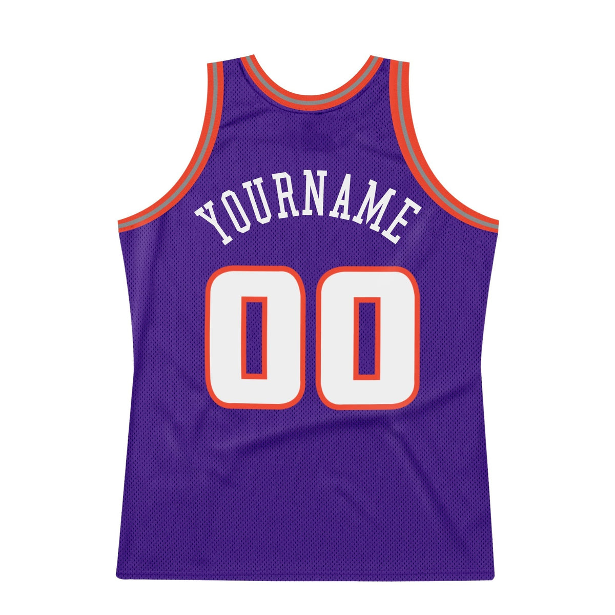 Custom Purple White-Orange Authentic Throwback Basketball Jersey photo 4