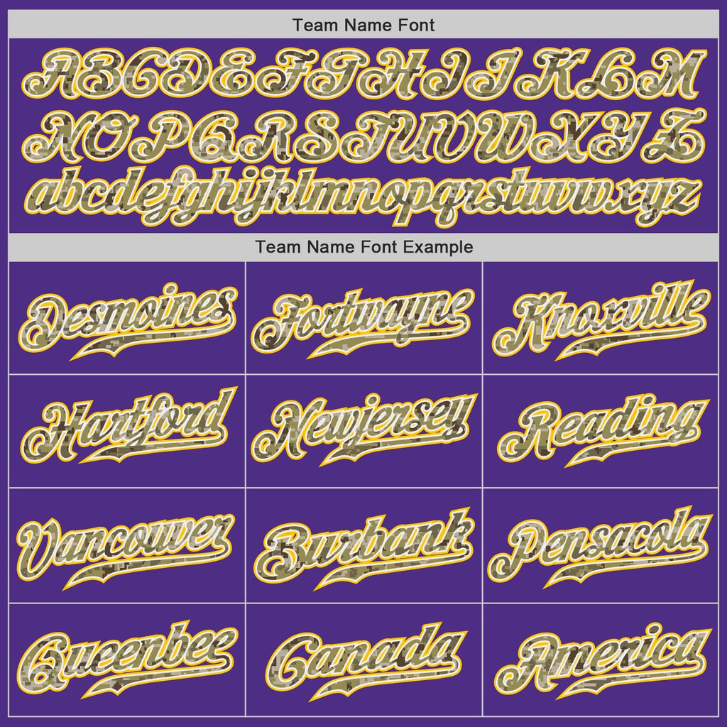 Custom Purple Camo-Gold Authentic Throwback Basketball Jersey photo 2