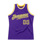 Custom Purple Camo-Gold Authentic Throwback Basketball Jersey photo 5