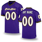 Custom Purple White-Old Gold Mesh Authentic Throwback Football Jersey