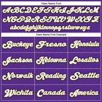 Custom Purple White-Old Gold Mesh Authentic Throwback Football Jersey photo 5