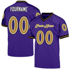 Custom Purple Old Gold-Black Mesh Authentic Throwback Football Jersey photo 1