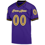 Custom Purple Old Gold-Black Mesh Authentic Throwback Football Jersey photo 2