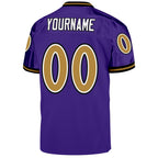 Custom Purple Old Gold-Black Mesh Authentic Throwback Football Jersey photo 3