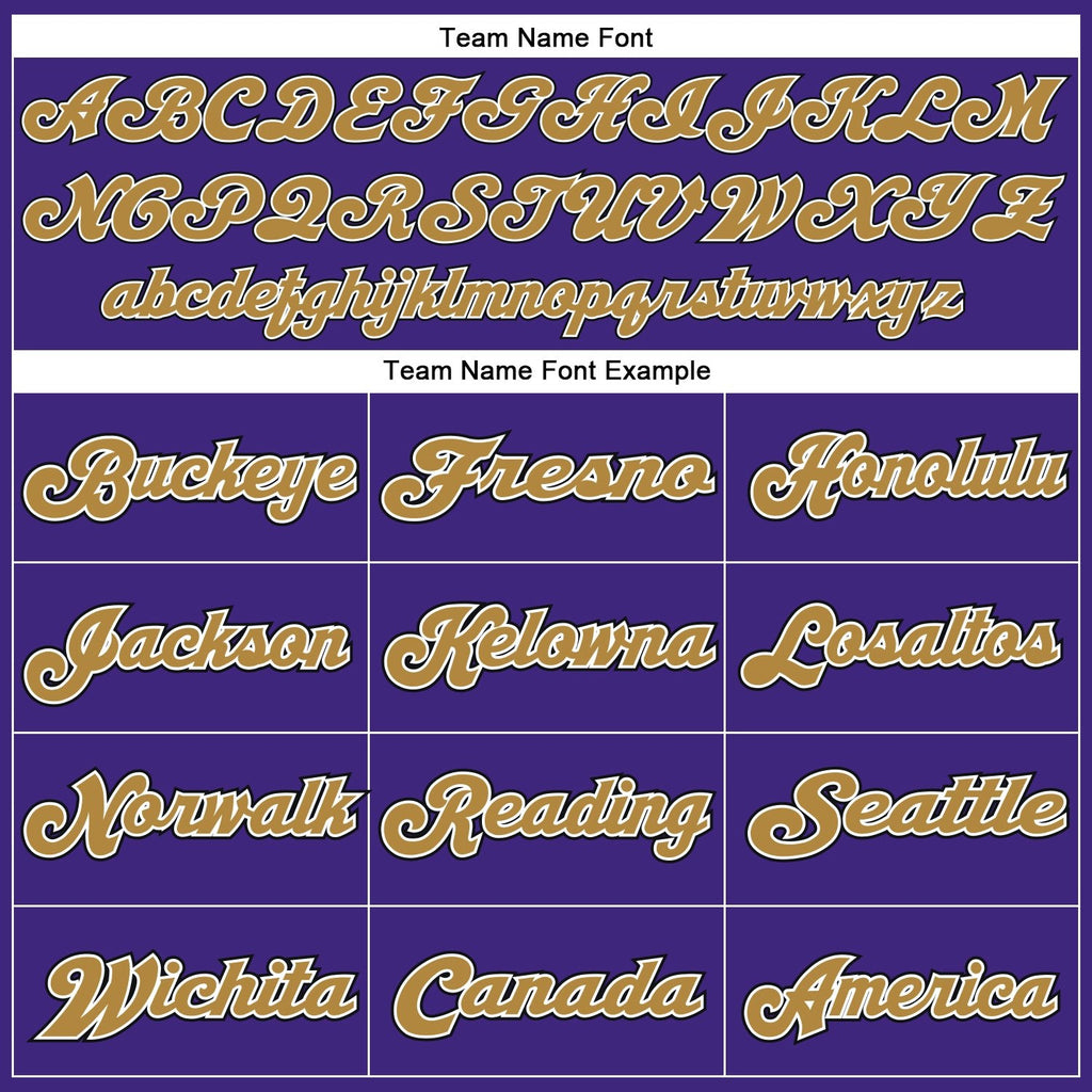 Custom Purple Old Gold-Black Mesh Authentic Throwback Football Jersey photo 5