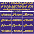 Custom Purple Old Gold-Black Mesh Authentic Throwback Football Jersey photo 5