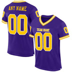 Custom Purple Gold-White Mesh Authentic Throwback Football Jersey photo 1
